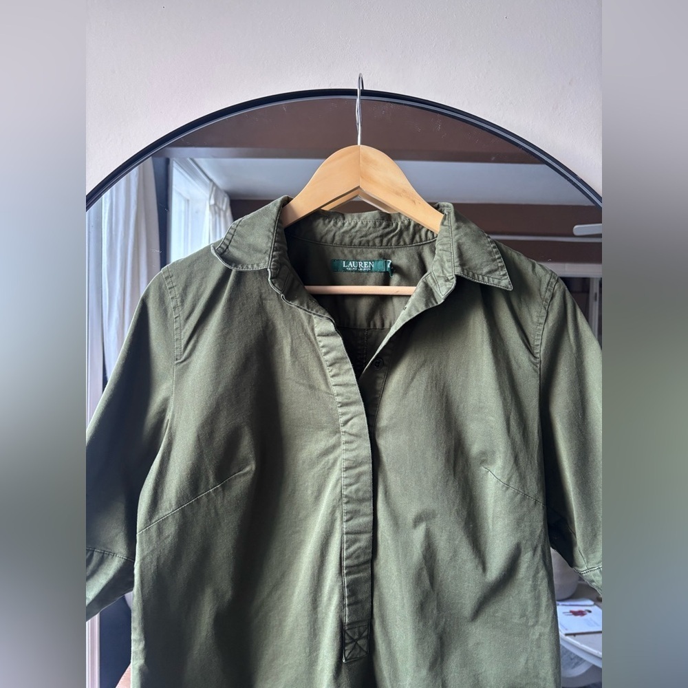 LRL | green shift dress | size medium - Picture 3 of 6